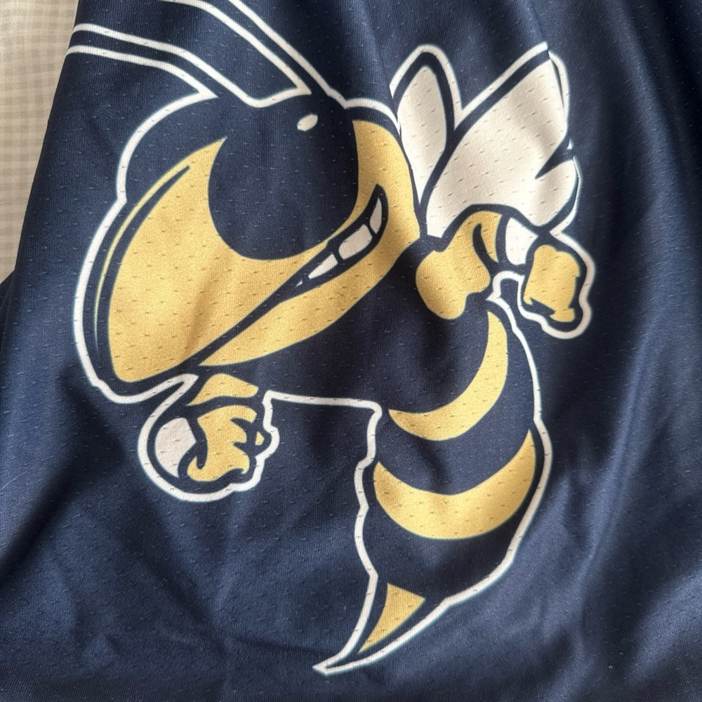 Russell Athletic Navy Blue Graphic Men's Shorts - Picture 3 of 5
